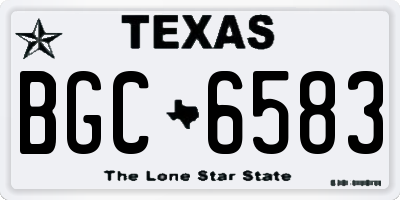 TX license plate BGC6583
