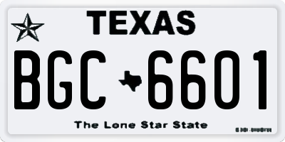 TX license plate BGC6601