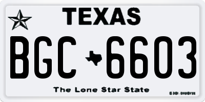 TX license plate BGC6603