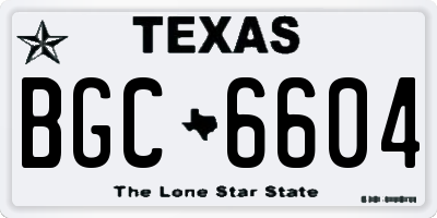 TX license plate BGC6604
