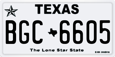TX license plate BGC6605