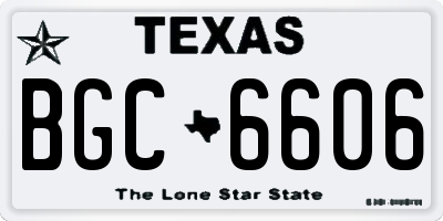 TX license plate BGC6606