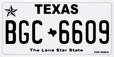 TX license plate BGC6609
