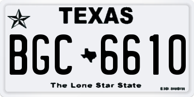 TX license plate BGC6610