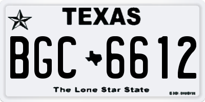 TX license plate BGC6612