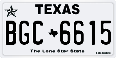 TX license plate BGC6615