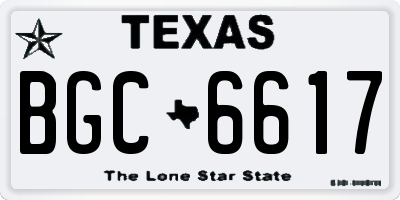 TX license plate BGC6617