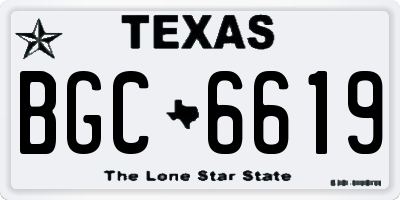 TX license plate BGC6619