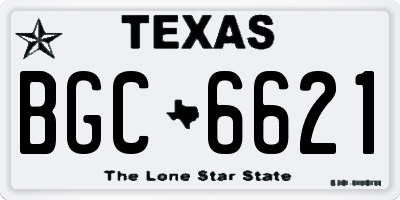 TX license plate BGC6621