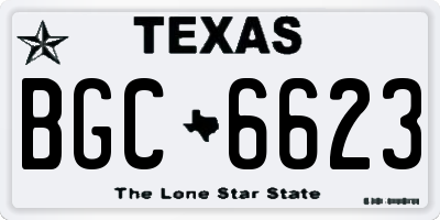 TX license plate BGC6623