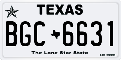 TX license plate BGC6631