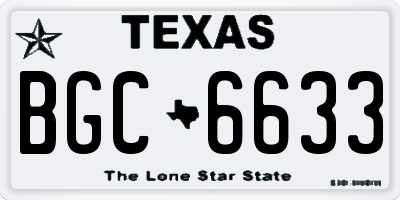 TX license plate BGC6633