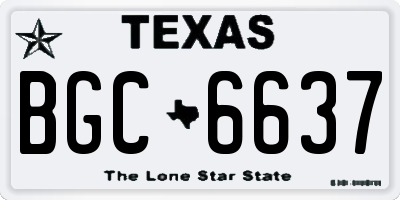 TX license plate BGC6637
