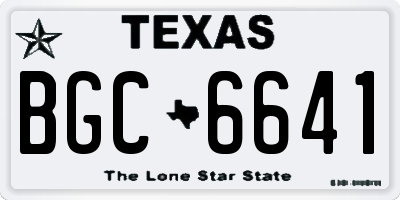 TX license plate BGC6641
