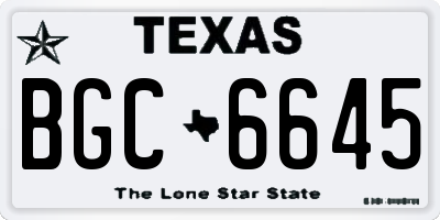 TX license plate BGC6645