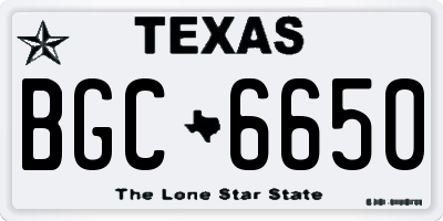 TX license plate BGC6650