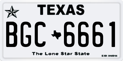 TX license plate BGC6661