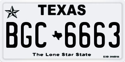 TX license plate BGC6663