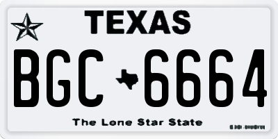 TX license plate BGC6664