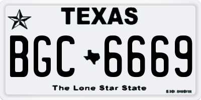 TX license plate BGC6669