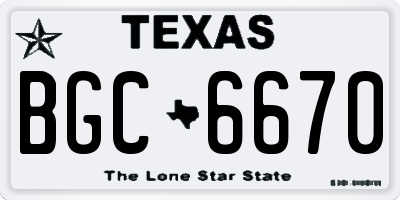 TX license plate BGC6670