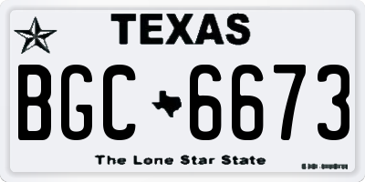 TX license plate BGC6673