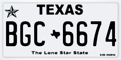 TX license plate BGC6674
