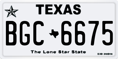 TX license plate BGC6675