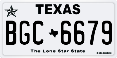 TX license plate BGC6679