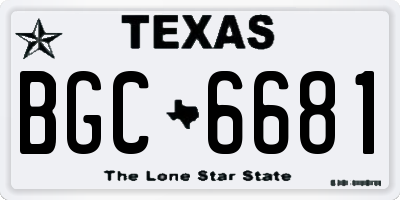 TX license plate BGC6681