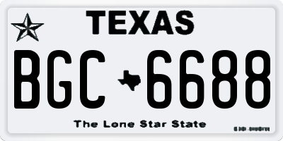 TX license plate BGC6688