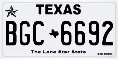 TX license plate BGC6692
