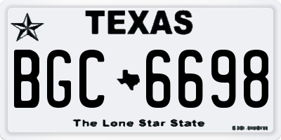 TX license plate BGC6698