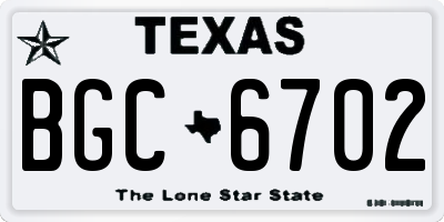 TX license plate BGC6702