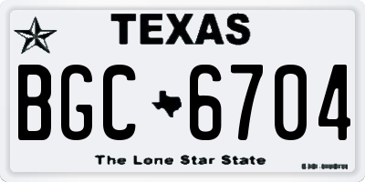 TX license plate BGC6704