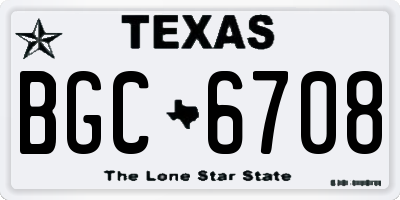 TX license plate BGC6708