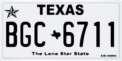 TX license plate BGC6711