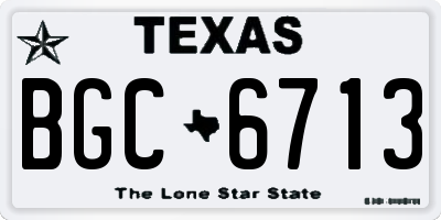 TX license plate BGC6713