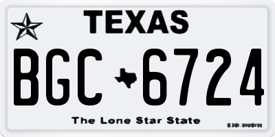 TX license plate BGC6724