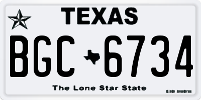 TX license plate BGC6734