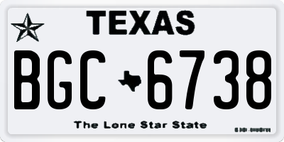 TX license plate BGC6738