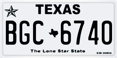 TX license plate BGC6740