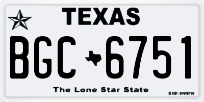 TX license plate BGC6751
