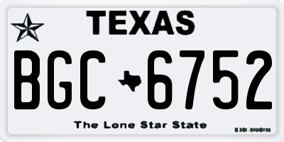 TX license plate BGC6752