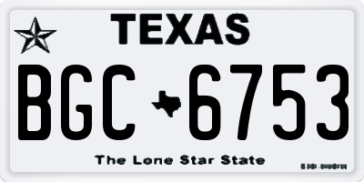 TX license plate BGC6753