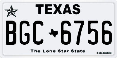 TX license plate BGC6756