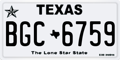 TX license plate BGC6759