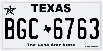 TX license plate BGC6763
