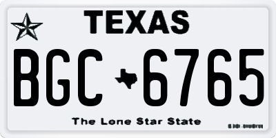 TX license plate BGC6765