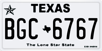 TX license plate BGC6767